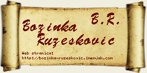 Božinka Ružesković vizit kartica